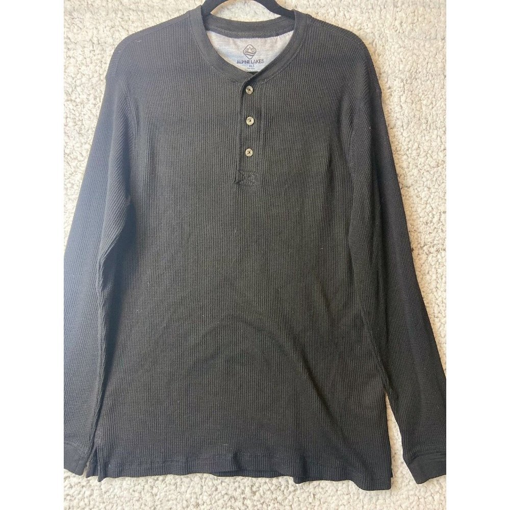 Alpine Lakes Henley dark gray long sleeve shirt men's size XL
